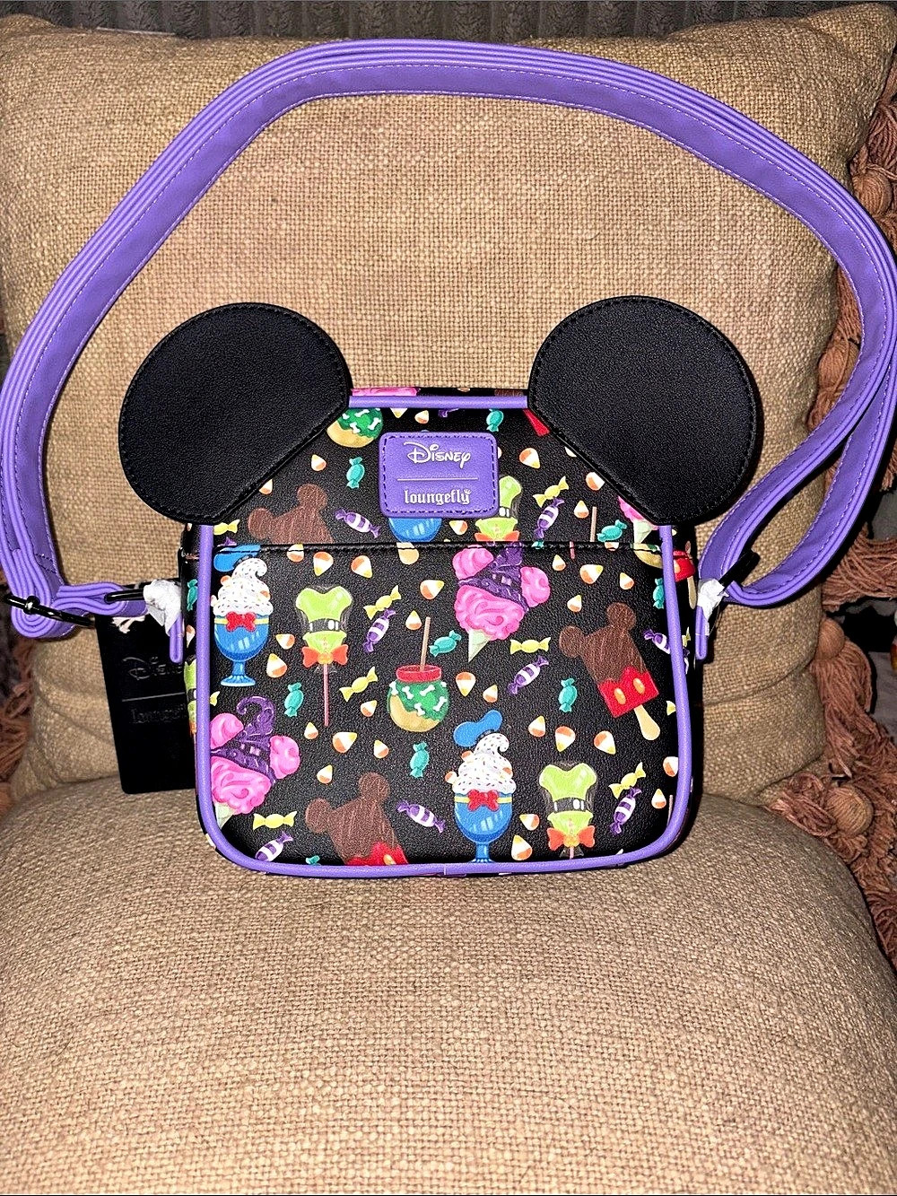 Disney Halloween Mickey ears, crossbody treats bag made by Loungefly. NWT